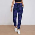 thumbnail image 2 of Women's Sweatpants, Purple Flower Snowflake Baggy Sweatpants Joggers for Women, Fall Outfits for Women 2024 Lounge Yoga Athletic Workout Pants with Pockets, 2 of 7