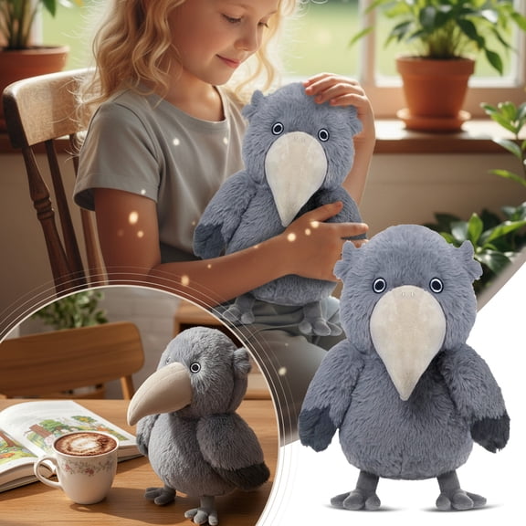Gaiwos Shoebill Plush Toy 11.8 inches, Lifelike Cartoon Shoebill Bird Stuffed Animal with Realistic Details, Collectible Wildlife Plush Toy for Kids