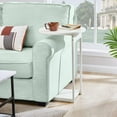 thumbnail image 2 of C-Shaped End Table for Small Spaces - White Round Side Table, 2 of 8
