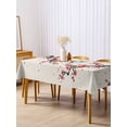 thumbnail image 3 of Red Spring Floral Rectangle Tablecloth, Birds Branches Watercolor Flowers Rustic Waterproof & StainResistant Tablecloth, Washable Oil-proof Table Cover for Dining/Party/Wedding/Buffet 54x108 In, 3 of 9