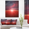 thumbnail image 1 of Champ de Coquelicots Rouges au Coucher du Soleil - Art Mural Moderne sur Toile, 1 of 3