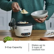 BLACK+DECKER Electric Rice Cookers, W/ Steaming Basket, White - Nonstick Interior, Dishwasher Safe Parts