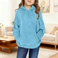 thumbnail image 2 of Boys Girls Long Sleeve Hoodie Tops Casual Long Sleeve Pullover With Pockets, Thick Winter Warm Jacket Leisure For Kids,Size:6-7 Years, 2 of 7