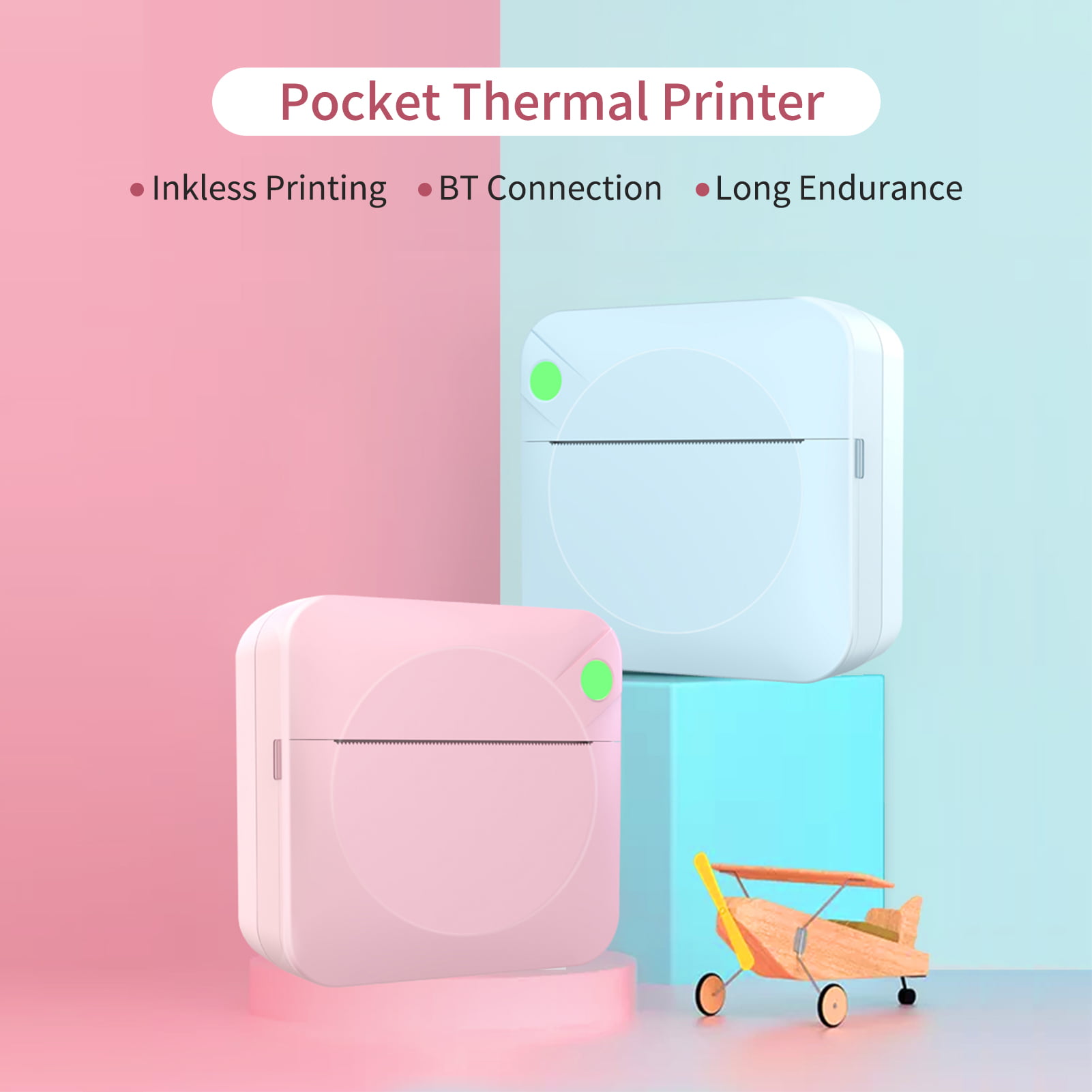Dpofirs Pocket Mini Printer 300DPI Thermal Printer Time  Display/Clock/Timer/Alarm Clock Directly Connected