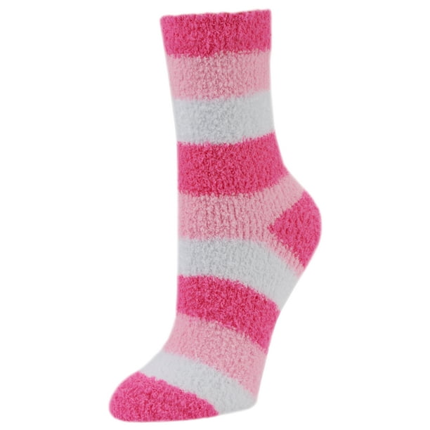 Airplus Aloe Infused Spa Crew Socks, Pink Stripes, Women's Medium, 5-10 ...