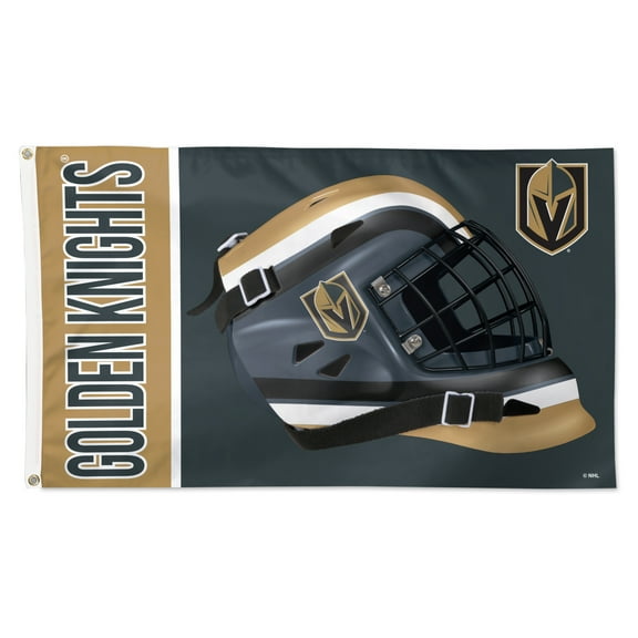 WinCraft Vegas Golden Knights 3' x 5' Goalie Mask Deluxe Single-Sided Flag