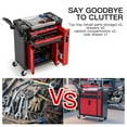 thumbnail image 7 of 2-Drawer Rolling Tool Chest with Lock, Large Mobile Tool Cart & Cabinet for Garage Workshop Storage, Heavy-Duty Red, 7 of 7