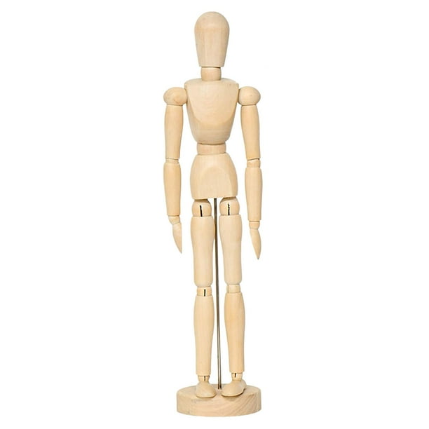 Maniquí de madera para artistas, animador con soporte, figura humana de oficina, cuerpo flexible 32 cm x 75 cm