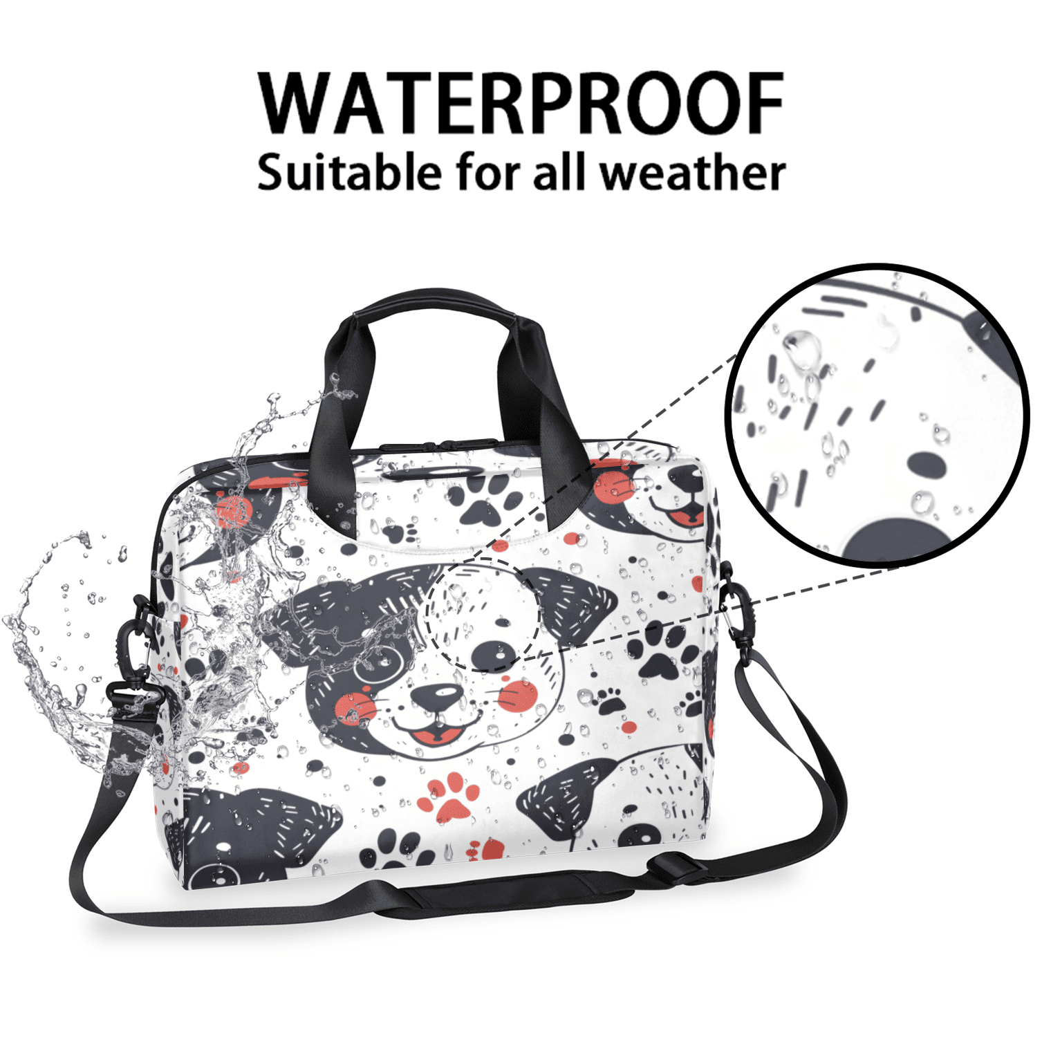 Herdesigns Funny Dog Laptop Bag for Women Men, Computer Case Briefcase Messenger Bags, 15-15.6 inch Laptop Sleeve Shoulder Bag