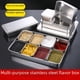 thumbnail image 1 of Caja de acero inoxidable 304 para condimentos, rectangular, comercial, con tapa, para muestras, para refrigerios y helados, 1 of 5