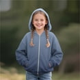 thumbnail image 5 of AHTJRT Girl's Jacket Gradient Color Long Sleeve Outerwear with Pockets Full Zip Hooded Coats Fall Winter Thermal Windproof Coats Navy 10-11 Years, 5 of 5