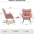 thumbnail image 2 of JESTOP Rocking Chair Nursery with Foot Rest, Teddy Glider Rocking Chair Upholstered Rocker Recliner Chair, Comfy Armchair with Adjustable Footrest for Living Room Bedroom, 2 of 6