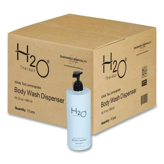 Diversified Hospitality Solutions DHS259829 H2O Therapy Body Wash, Air Pump, White Tea & Lemongrass, 16.23 oz - 12 Count