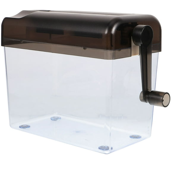 IBASETOY Grey Paper Shredder Manual Handheld Small Desktop Shredder for Home Office Use and Portable