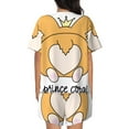 thumbnail image 3 of Naloa Prince Corgi Dog Women's Short-Sleeved Pajama Set, Loungewear, Summer pajamas, Breathable Cozy - XX-Large, 3 of 9