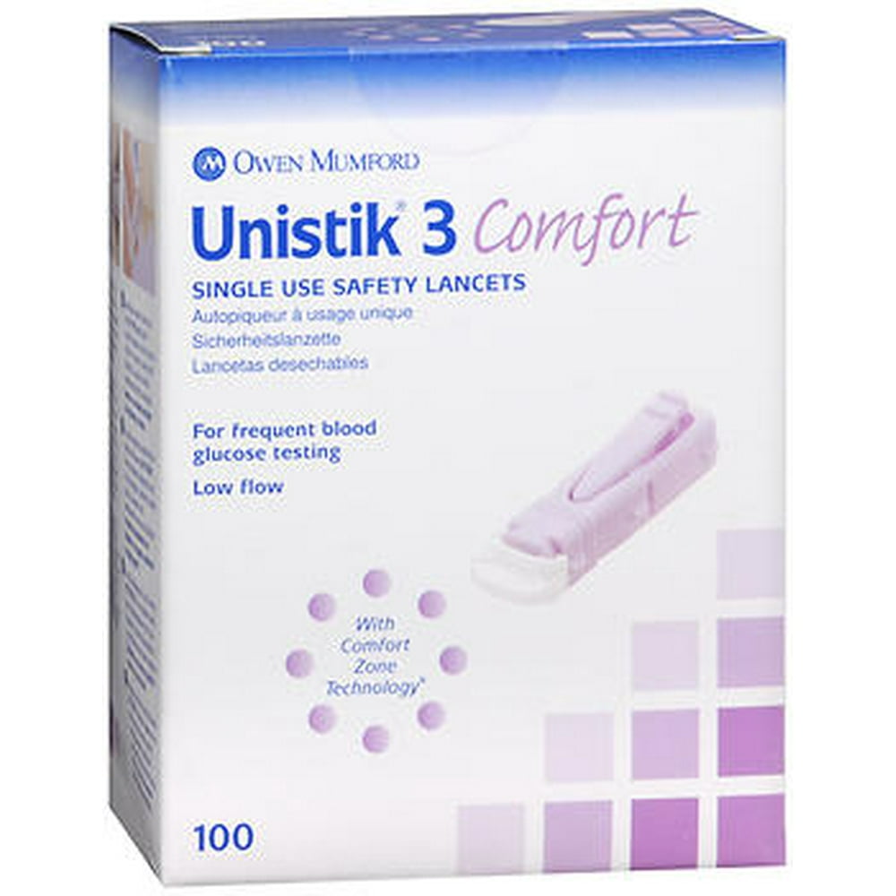 Unistik 3 Comfort, Safety Lancets 100 singleuse safety lancets