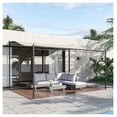 thumbnail image 2 of 10' x 13' Steel Outdoor Pergola Gazebo, Patio Canopy with Weather-Resistant Fabric and Drainage Holes for Backyard, Deck, Garden, Cream White, 2 of 9