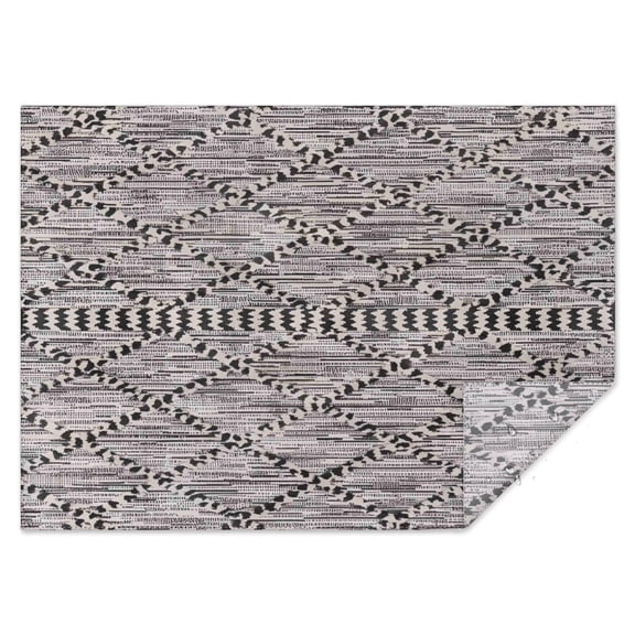 Black Geometric Diamond Striped Pattern Rectangle Tablecloth 60"x84",Waterproof Polyester Rectangle Table Cloth, Wipeable Spillproof Polyester Tablecloth for Dining, Camping, Indoor and Outdoor