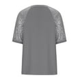 thumbnail image 5 of Women Glitter Short Sleeve Shirts Pullover Tops Casual Crewneck Tee Fashion Blouses Summer Outfit, 5 of 5