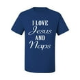 thumbnail image 2 of Wild Bobby I Love Jesus and Naps Inspirational/Christian Men Graphic Tee, Royal, XX-Large, 2 of 5