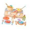 thumbnail image 4 of Juego de cocina de rol, utensilios de cocina, juguetes, utensilios de cocina para el hogar, niños, juego de madera con comida para la escuela, fiesta, 4 of 9