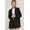 Black, variant on Long slv front button closure blazer
