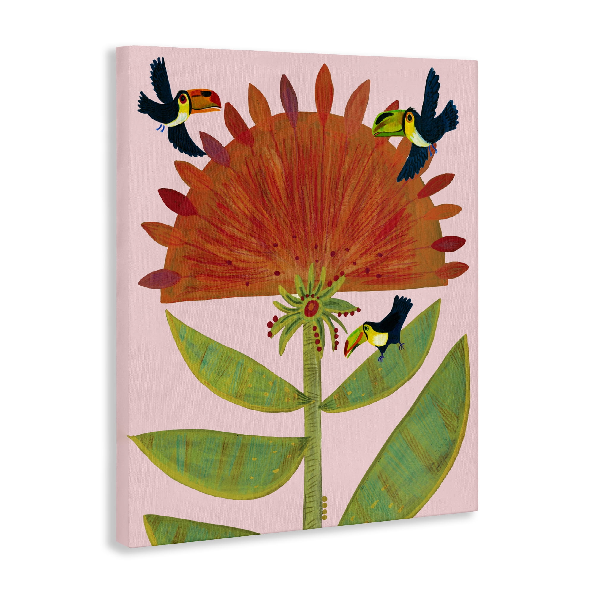 Stupell Industries Tropical Plant & Toucans Canvas Wall Art, design by Kay Widdowson