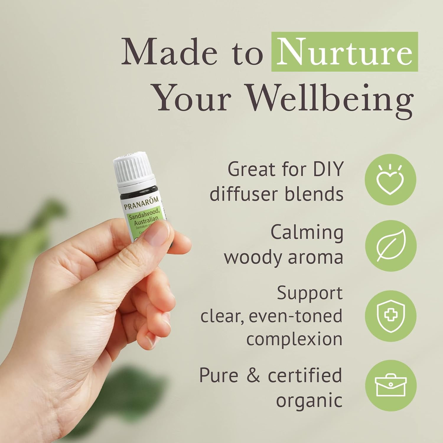 Pranarom Organic Australian Sandalwood Essential Oil, 5 mL