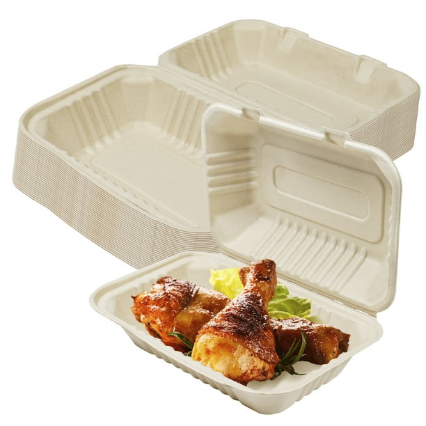 CICIWARE Take Out Food Container 9 "x 6" (Pack of 30), Disposable
