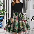 thumbnail image 2 of Christmas Dresses for Women Women's Fashion Round Neck Slim-Fit Christmas Print Long-Sleeved Dress for Christmas Party,Mint Green,L, 2 of 6