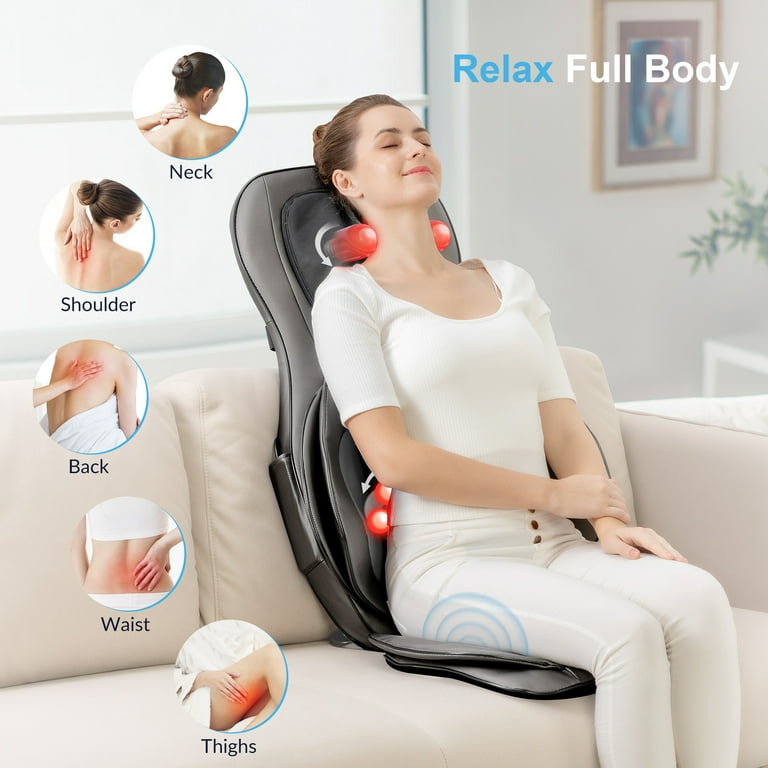 COMFIER Back Neck Massager with Heat, Shiatsu Shoulder  Massager, 2 Intensity Levels Deep Tissue Kneading Massage Pillow for Pain  Relief, Ideal Gifts for Her, Him, Gray : Health & Household