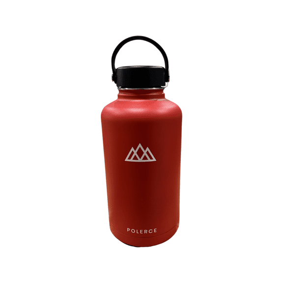 Vacuum Insulated Bottle - Stainless Steel Thermally Insulated Flask with Flex Cap - 64 Fl Oz - Red - by Polerce