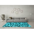 thumbnail image 3 of Ahgly Company Indoor Round Abstract Light Blue Modern Area Rugs, 8' Round, 3 of 4