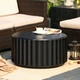 thumbnail image 3 of LuxenHome Black Cement Round Coffee Table, 3 of 9