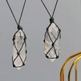 thumbnail image 6 of GKNET Natural Clear Quartz Gemstone Double Point Pendant Wrap Braid Rope Necklace, 6 of 9