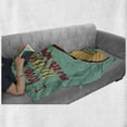 thumbnail image 6 of I Love You Soft Flannel Fleece Blanket, Rocket Flying to the Space with Love Fuel Cosmic Journey Illustration, Cozy Plush for Indoor and Outdoor Use, 50" x 70", Turquoise Red Mustard, by Ambesonne, 6 of 6