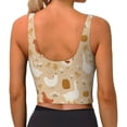 thumbnail image 4 of Goofa Autumn and Thanksgiving Printed Sports Bras for Women, High Impact Running Bra Workout Crop Tank Tops Longline Sports Bra Push up-Medium, 4 of 9