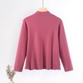 thumbnail image 4 of Sevevn Women's Fashion Casual Round Neck Internal Construction Solid Color Shirt Long Sleeve Top Hot Pink XXXL Great Gifts for Less, 4 of 7