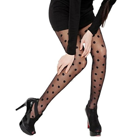 

Lingerie for Women Women Sexy Sheer Lace Big Dot Pantyhose Stockings Tights Dots Socks BK Black Free