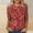 Fall tops for women 3/4 sleeve-Red, variant on 3/4 Sleeve Shirts for Women Plus Size Ladies' Fashion Printed Round Neck Three Quarter Sleeve 3/4 Sleeve T-Shirt Loose Gray XXL