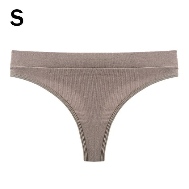 Sonducket Ropa interior de algodón para mujer Transpirable Absorbe la humedad Elástico Absorbe la humedad Elástico Color sólido Chica M Ropa interior chocolate S