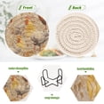 thumbnail image 4 of Chicken Wheet Leaves 6 Pcs Drink Coasters with Holder Absorbent Coasters Woven Coasters for Drinks Table Desk Protection Home Decor, 4 of 7