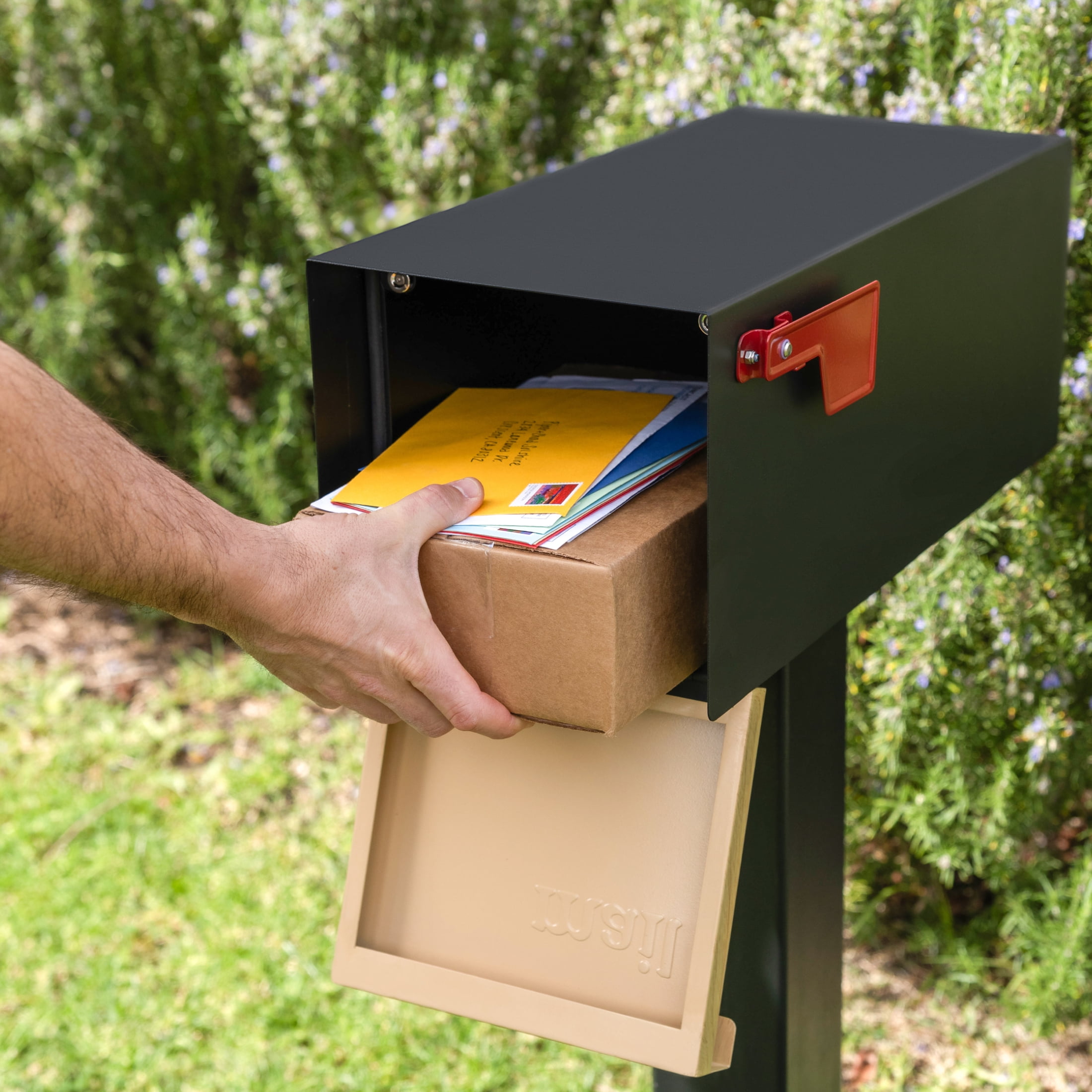 Adoorn Post Mount Mailbox | White Oak