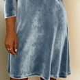 thumbnail image 3 of MORTTIC Women's Elegant & Comfortable Solid Color Velvet Dress Cowl Neck Long Sleeve Midi Dress For Holiday Silver，S, 3 of 4