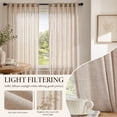 thumbnail image 5 of Lapalife 100 Inch Extra Wide Linen Textured Curtains for Bedroom Living Room, Semi Sheer Light Filtering Rod Pocket & Back Tab Farmhouse Neutral Window Drapes, 1 Panel, 100"x 96", 5 of 8