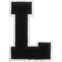 Letter L - 2-1/2" Chenille Stitch Varsity Iron-On Patch by pc, TR-12154 (Black)