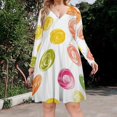 thumbnail image 2 of Sweets And Rainbow Lollipops Pattern Long Sleeve Dresses For Women Vintage Elegant Party Dress Oversized V-neck Dress S-8XL, 2 of 7
