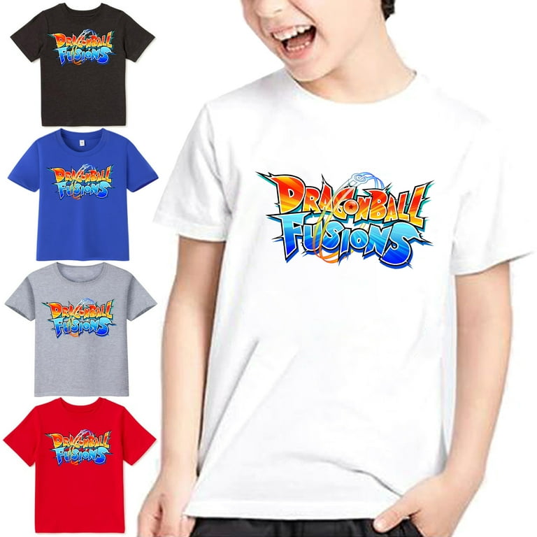 Dragon Ball Z Personalized Pattern Anime Graphics T Shirts Boys Casual Relaxed T-Shirts for Kids White Gray Blue Print Short Sleeve T-shirt - Walmart.com