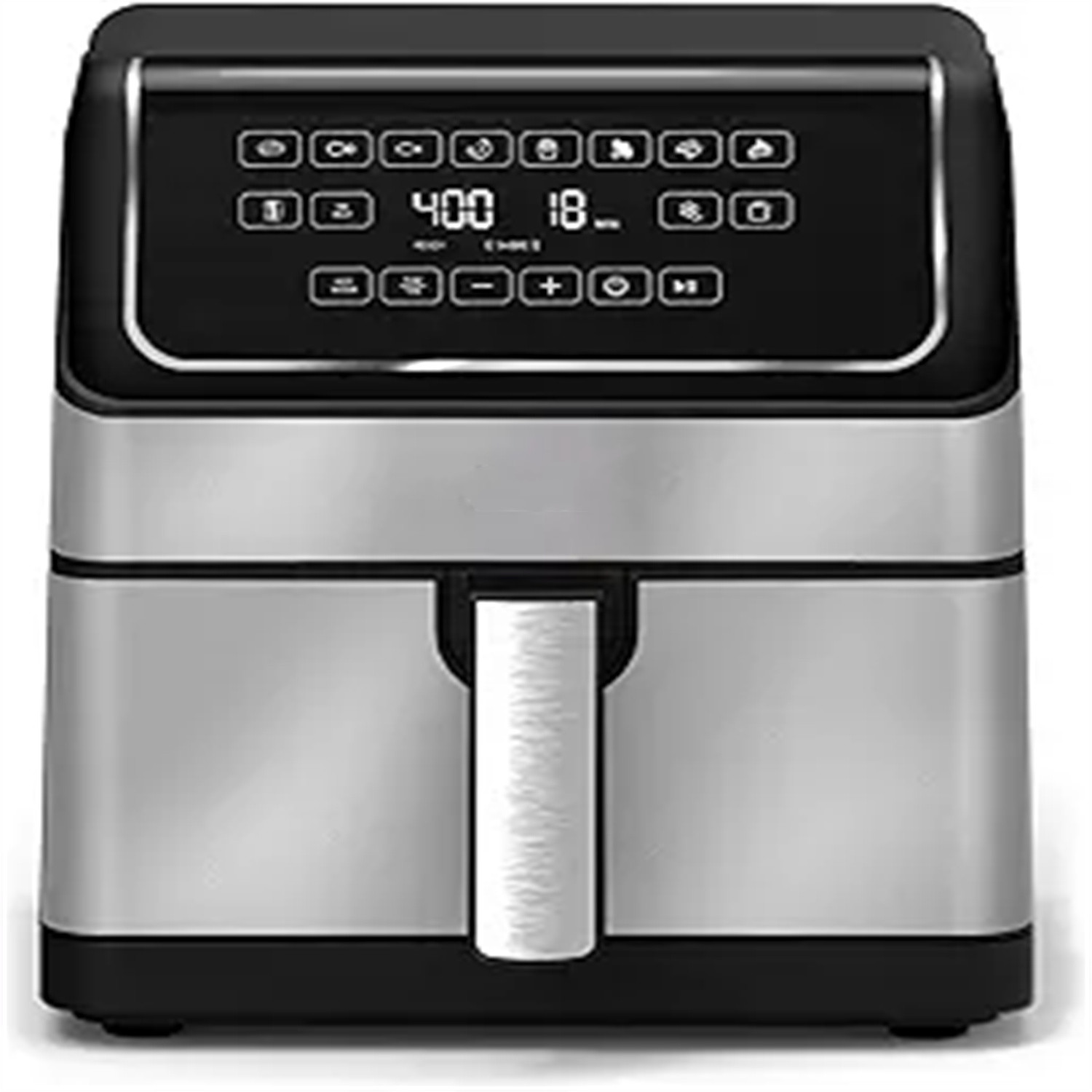 bella 8 Qt Digital Air Fryer with Technology, Large Family Size Nonstick Cooking Basket and Crisping Tray, Multiple Preset Functions, Auto Shutoff, Stainless Steel, 1750 Watt