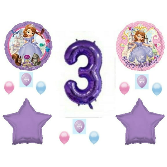 Sofia The First 3rd Birthday balloons Decoration Princess Purple